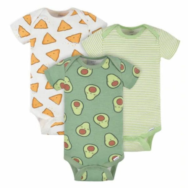3 pack baby neutral avocado short sleeve onesies® bodysuits