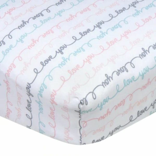 baby girls i love you fitted crib sheet