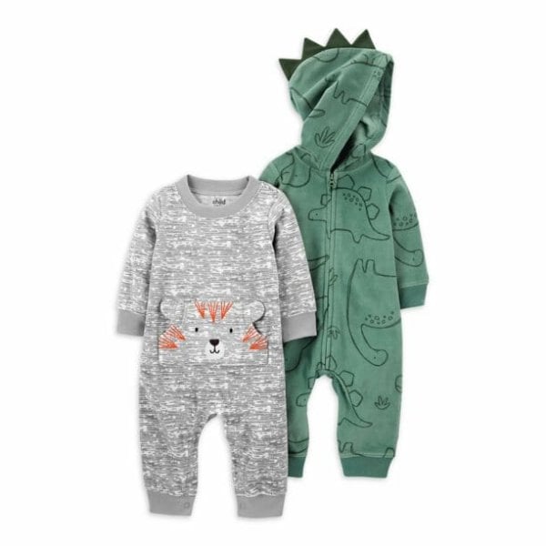 child of mine by carter's baby boy one piece jumpsuits, 2 pack