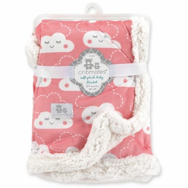 cribmates soft plush baby blanket pink