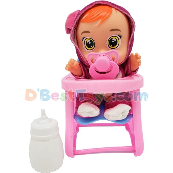 cry babies fashion doll with high chair & bottle (colors may vary) (2)