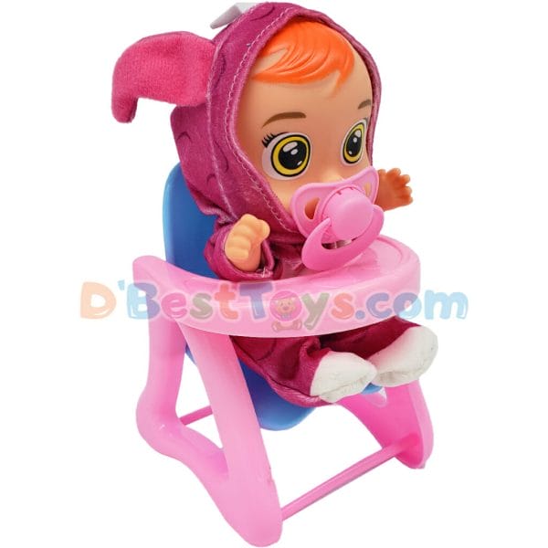 cry babies fashion doll with high chair & bottle (colors may vary) (3)