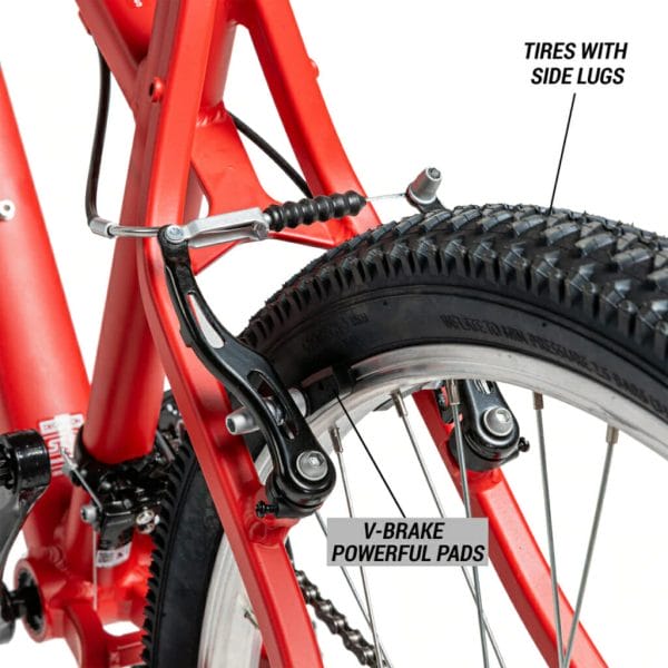 decathlon rockrider st50, 21 speed aluminum mountain bike, 26, unisex, red, medium (2)