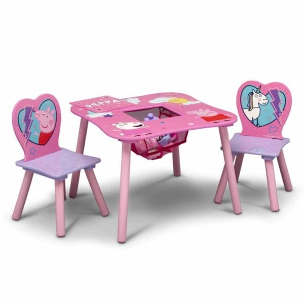 delta children peppa pig table and chair set with storage