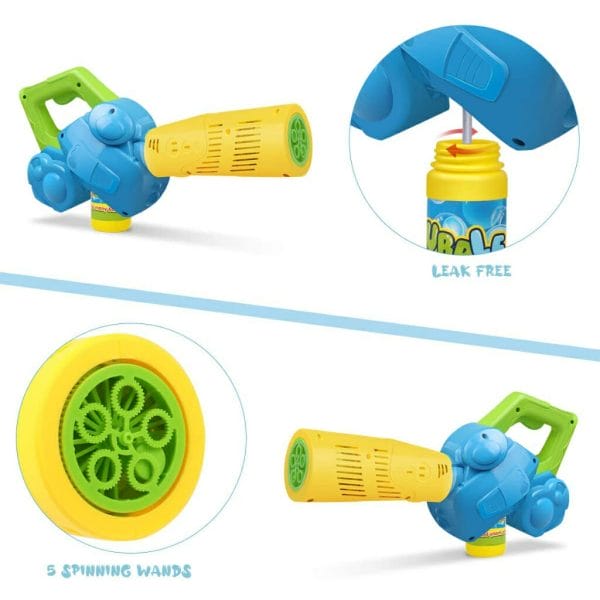 duckura bubble leaf blower for toddlers, kids bubble blower machine with 3 bubble solutions (1)