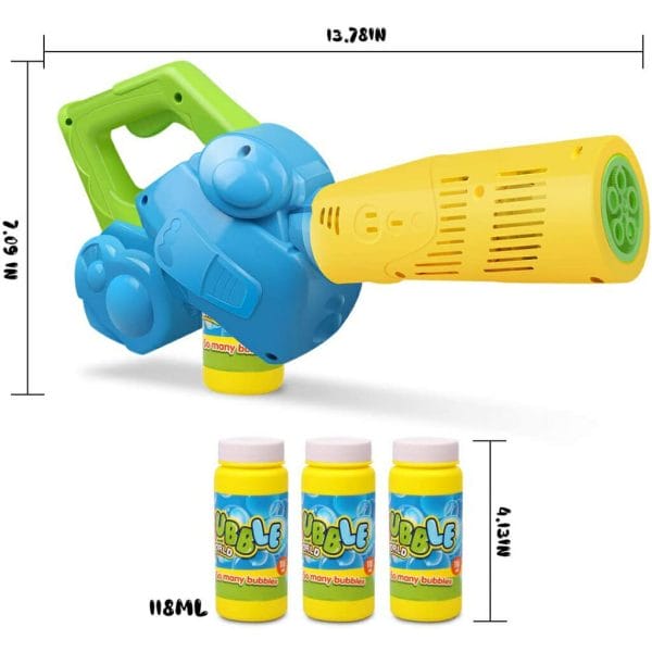 duckura bubble leaf blower for toddlers, kids bubble blower machine with 3 bubble solutions (2)