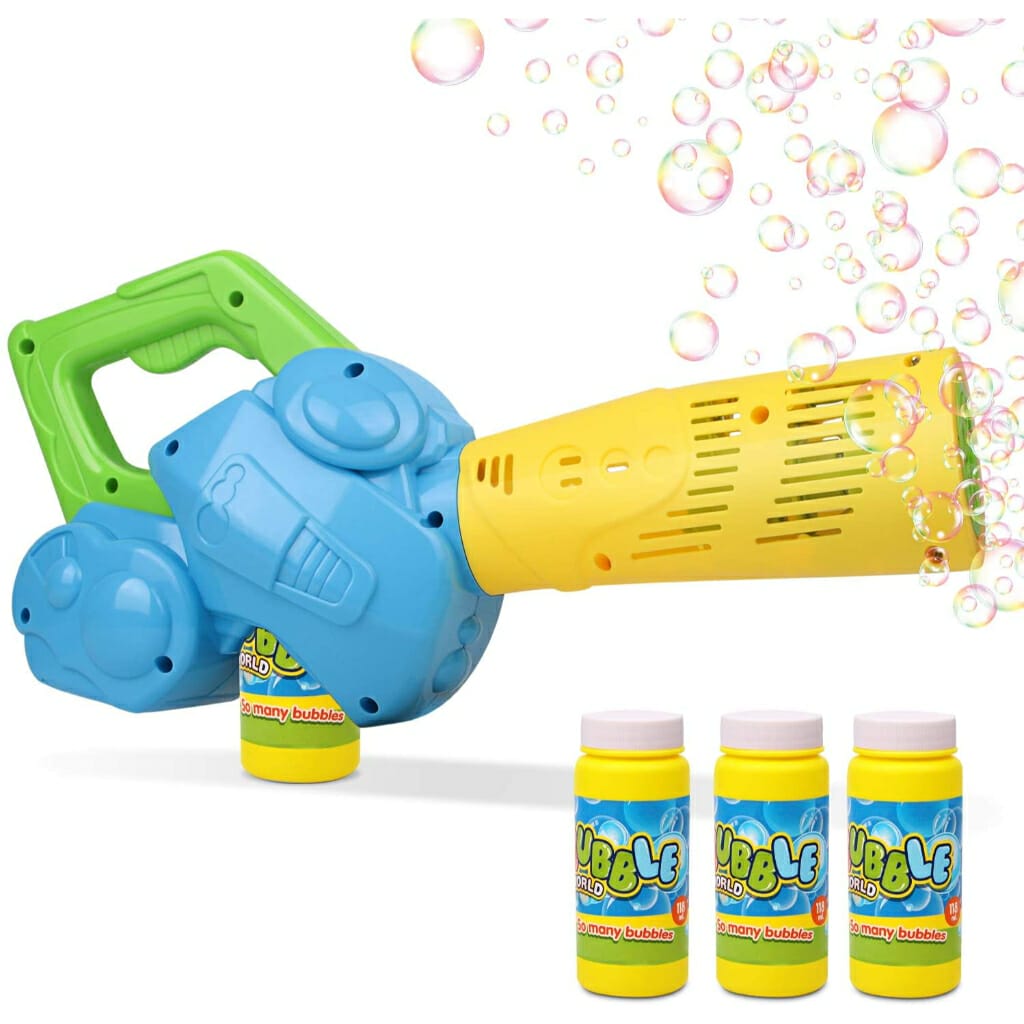 duckura bubble leaf blower for toddlers, kids bubble blower machine with 3 bubble solutions (4)