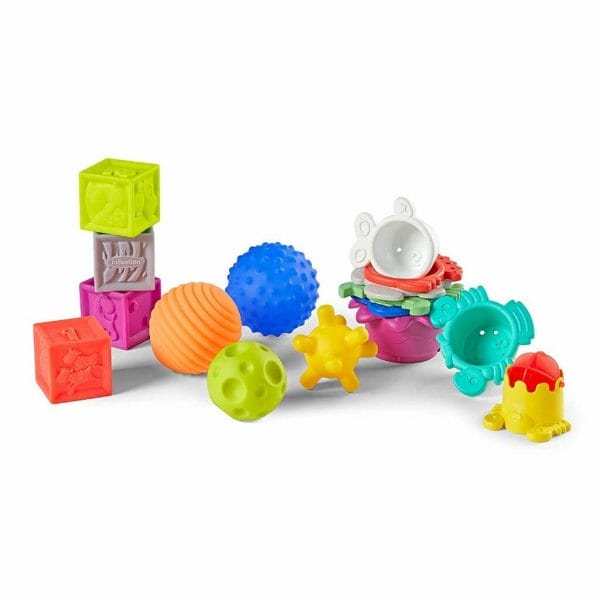 infantino 16 piece sensory balls, blocks & cups set