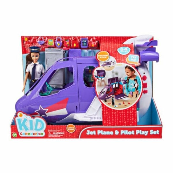 kid connection jet plane & pilot play set, 54 pieces 1