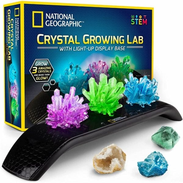national geographic crystal growing kit 3 vibrant colored crystals to grow
