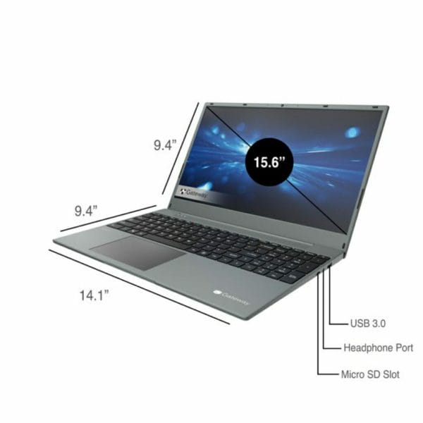 gateway 15.6 ultra slim notebook fhd amd ryzen 3 3250u dual core 128gb storage 4gb memory gray (6)