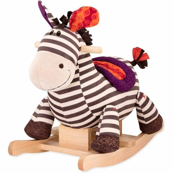 b. toys battat kazoo wooden rocking zebra rodeo rocker (3)