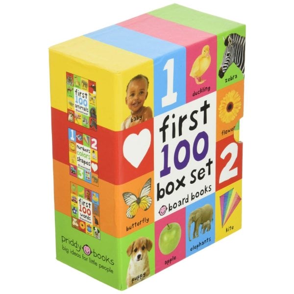 first 100 board book box set 3 books ,first 100 words, numbers colors shapes, and first 100 animals board book2