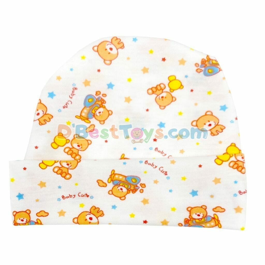 baby pattern cap orange bear