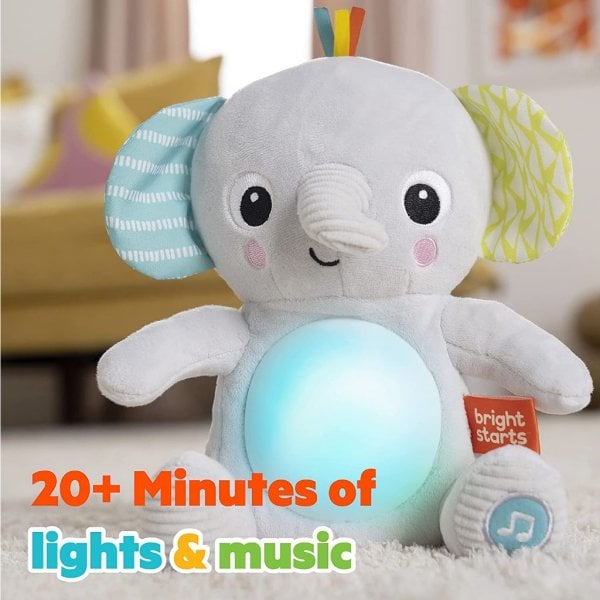 bright starts hugabye baby musical light up soft toy​ newborn+, elephant1