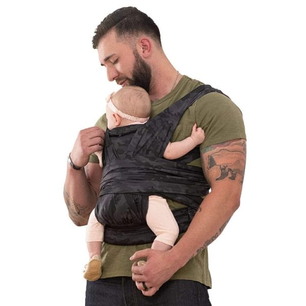 boppy baby carrier—comfyfit black camo with waist pocket1