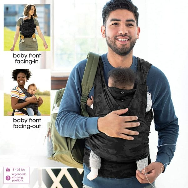 boppy baby carrier—comfyfit black camo with waist pocket3