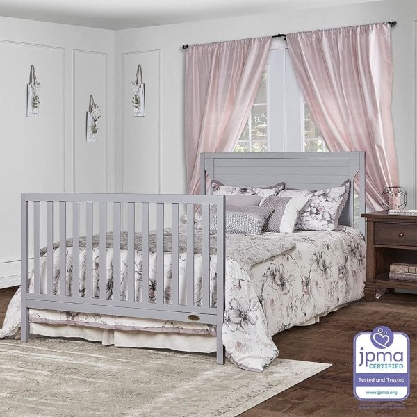 dream on me cape cod 5 in 1 convertible crib in pebble grey, greenguard gold certified , 50x30x44 inch7