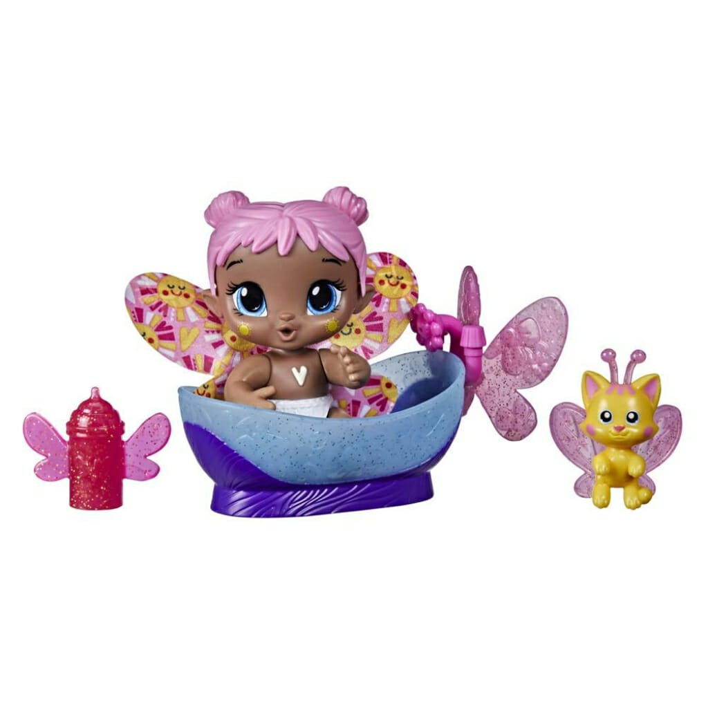 3.75-Inch Pixie Toy with Surprise Friend Glow-in-The-Dark Doll for Kids Ages 3 and Up Baby Alive Glo Pixies Minis Doll Aqua Flutter 