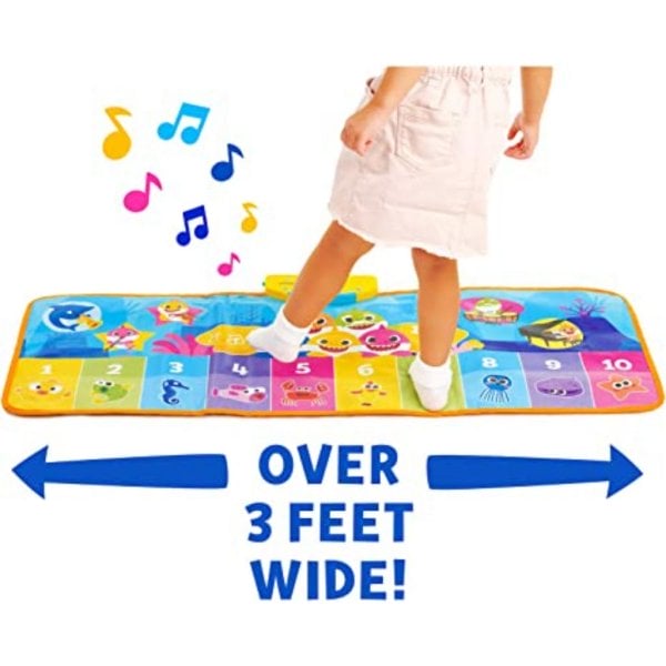wowwee pinkfong baby shark official step & sing piano dance mat, multicolor1