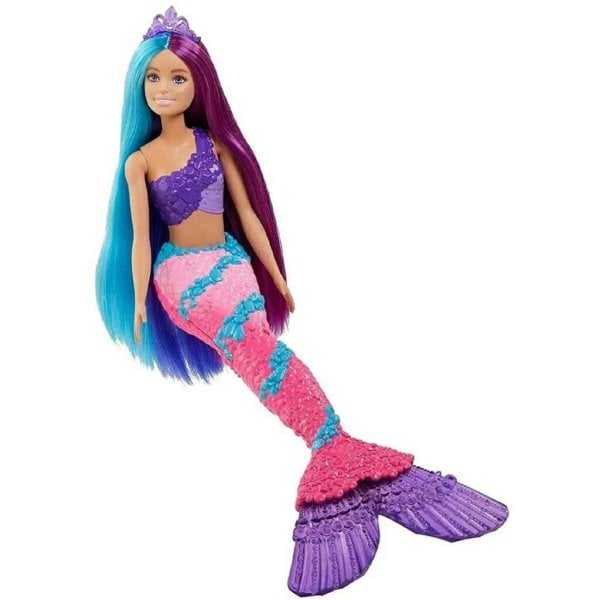 barbie dreamtopia mermaid doll (13 inch) with extra long two tone fantasy hair3