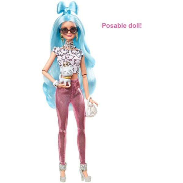 barbie extra doll & accessories set with mix & match pieces for 30+ looks3