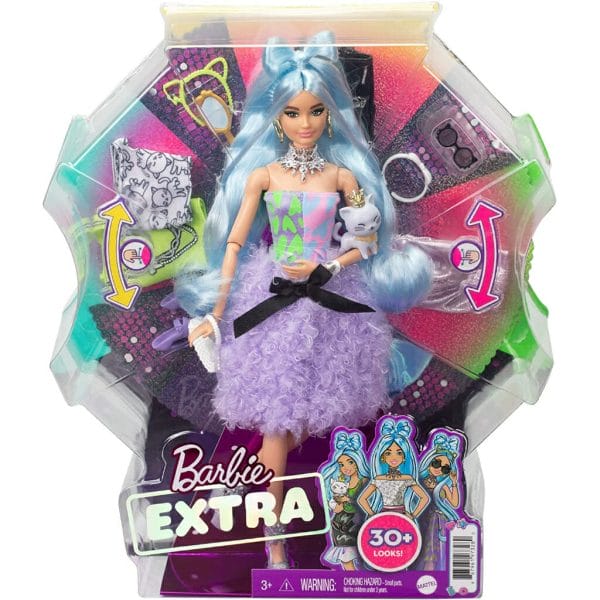 barbie extra doll & accessories set with mix & match pieces for 30+ looks6