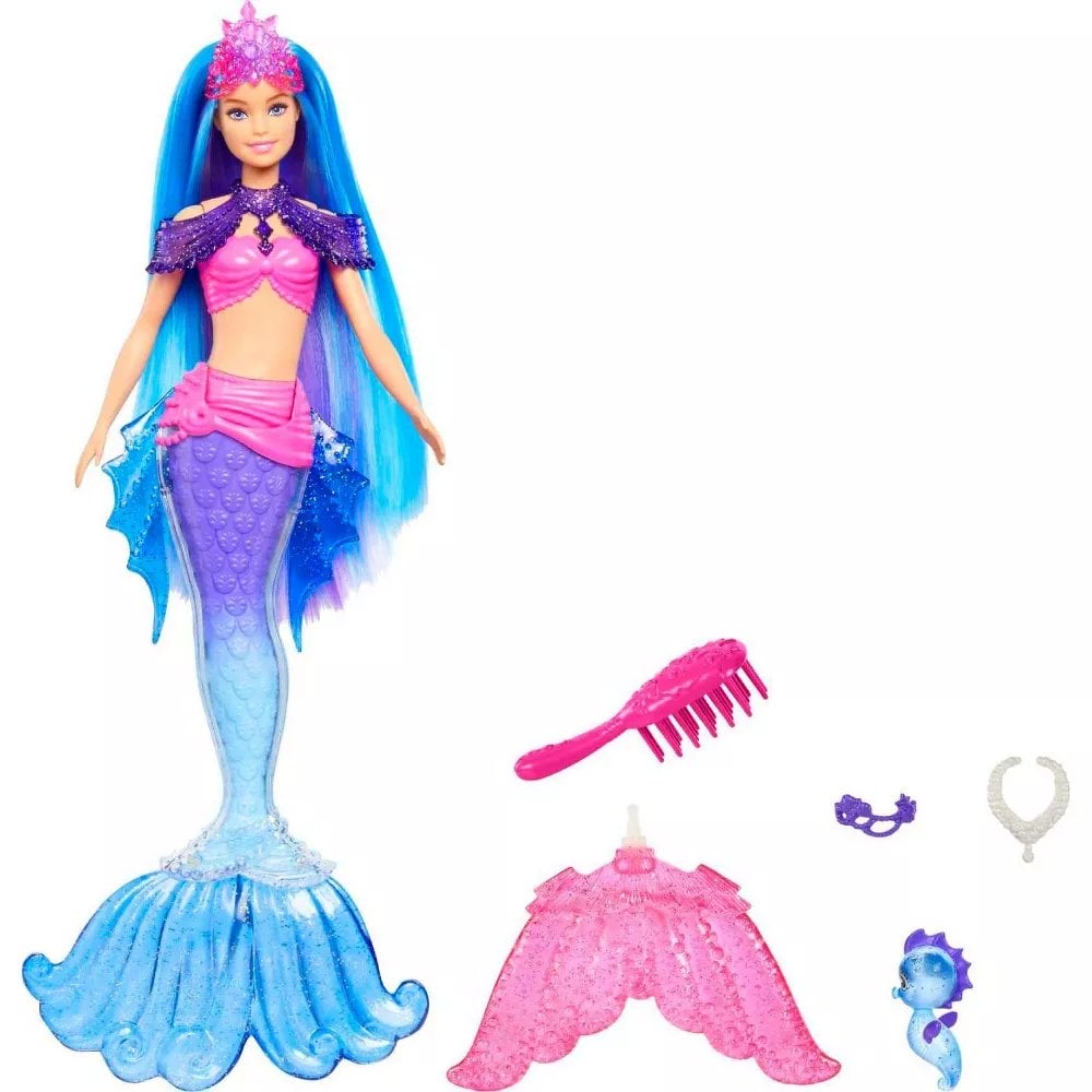 barbie mermaid malibu doll with seahorse pet
