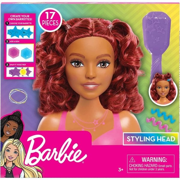barbie small styling head, brown hair5