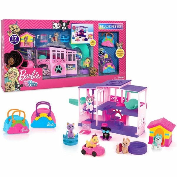 just play barbie deluxe pet dreamhouse 15 piece playset