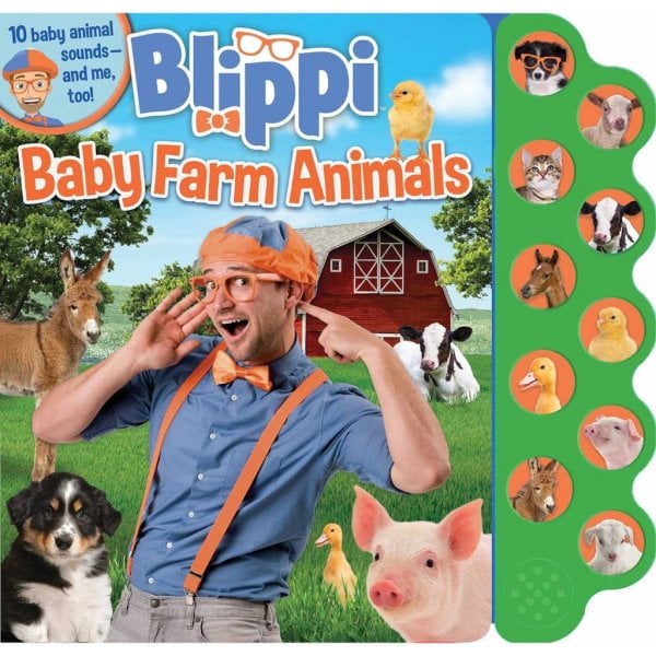 blippi baby farm animals 10 button sound board book