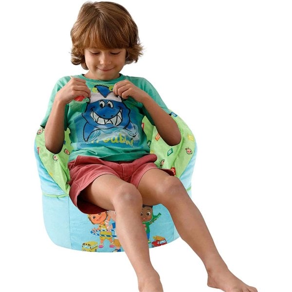 dea nuova cocomelon blue round bean bag chair for kids, ages 3+, large4
