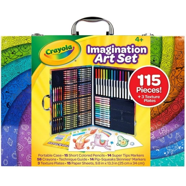 crayola imagination art coloring set, beginner child, 115 pieces
