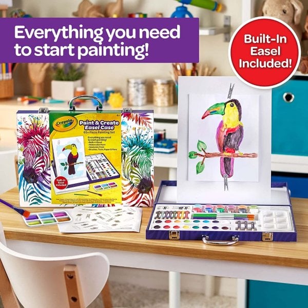 crayola table top easel & art kit (65 pcs), kids painting set2
