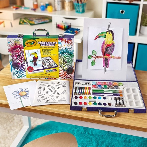 crayola table top easel & art kit (65 pcs), kids painting set4