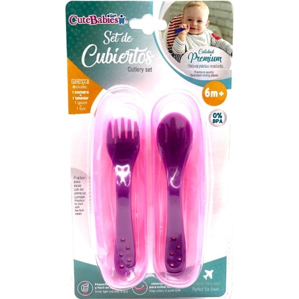 cutebabies cutlery set pink1