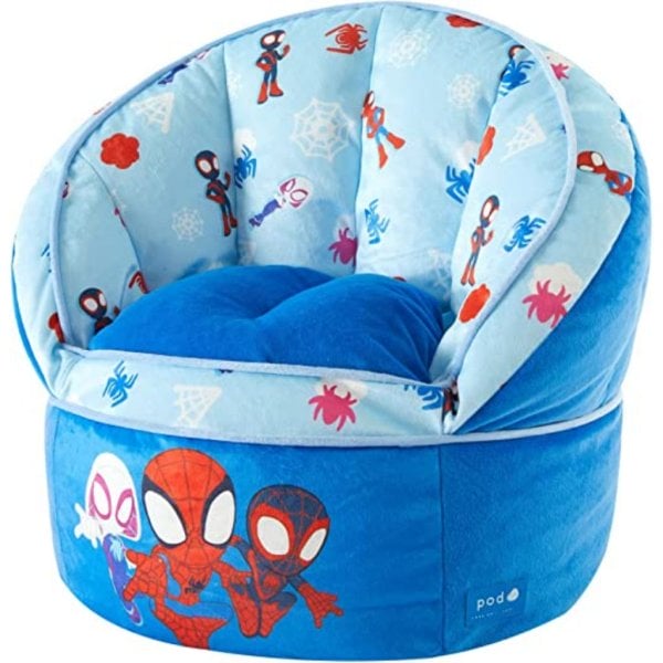 idea nuova marvel spidey and his amazing friends blue round bean bag chair for kids