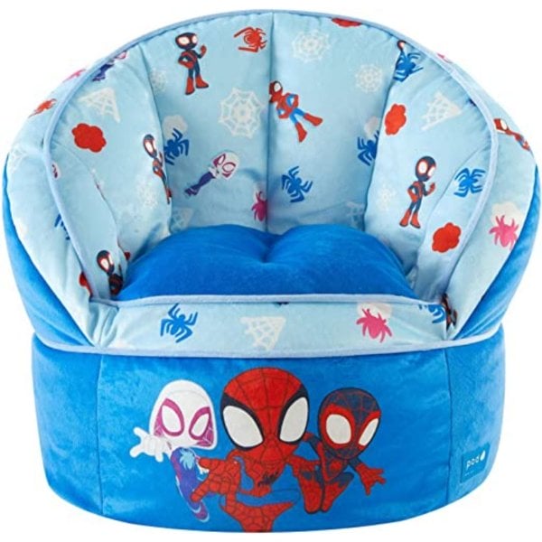 idea nuova marvel spidey and his amazing friends blue round bean bag chair for kids1
