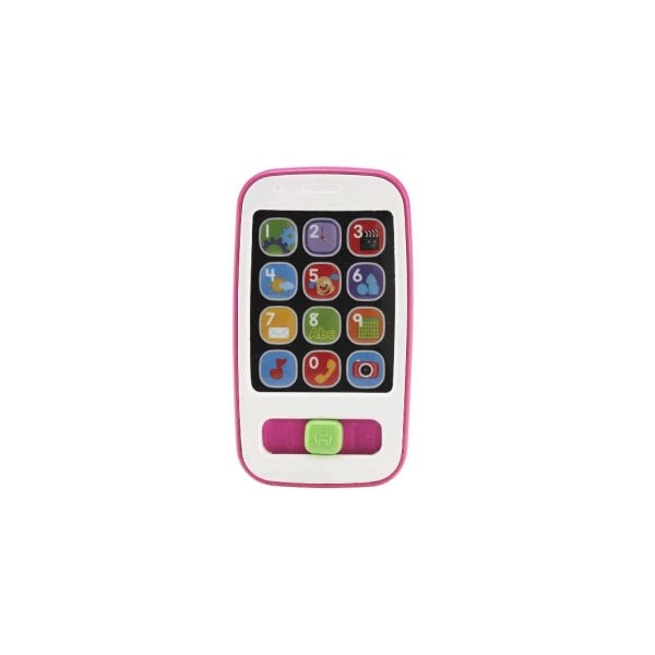 fisher price laugh & learn smart phone electronic baby learning toy with lights & sounds, pink
