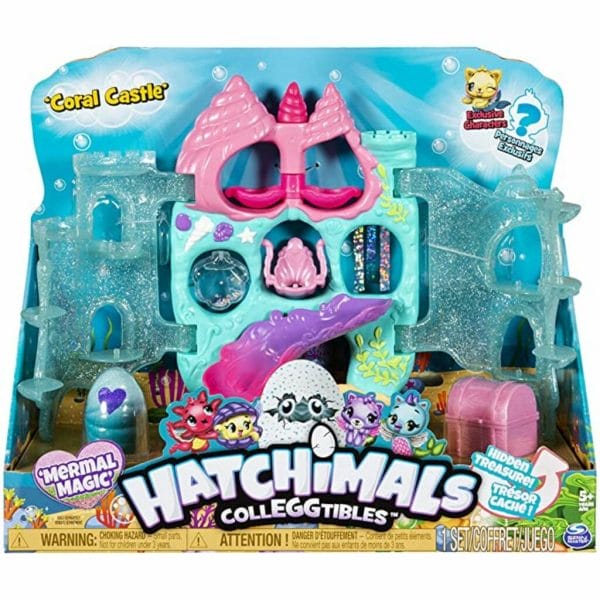 hatchimals colleggtibles, coral castle fold open playset with exclusive mermal character 1