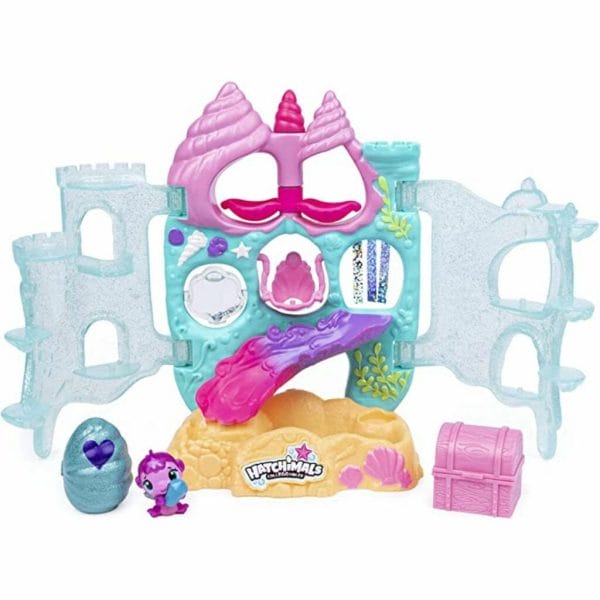 hatchimals colleggtibles, coral castle fold open playset with exclusive mermal character 3