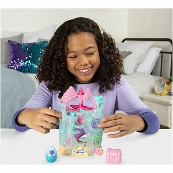 hatchimals colleggtibles, coral castle fold open playset with exclusive mermal character 4