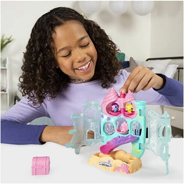 hatchimals colleggtibles, coral castle fold open playset with exclusive mermal character 5