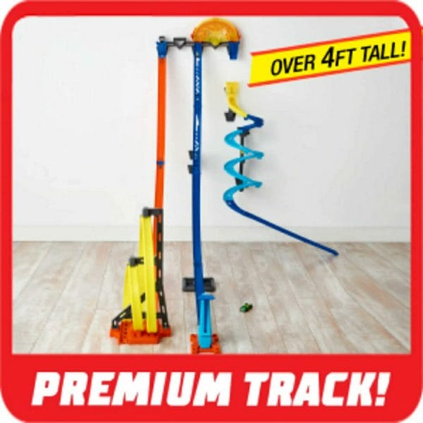 hot wheels track builder vertical launch set 50 inches high (2)