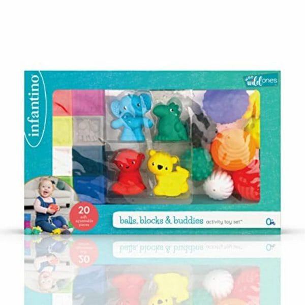 infantino sensory balls, blocks & buddies 20 piece set 4