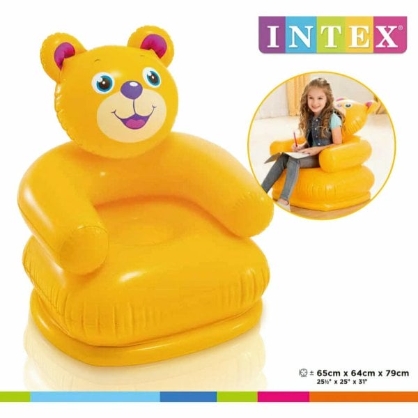 intex happy animal chair 25.5″x25″x31″ – yellow bear (2)