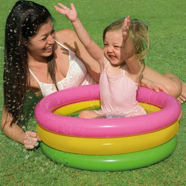 intex sunset glow baby inflatable pool 3 ring, 24 x 8.52