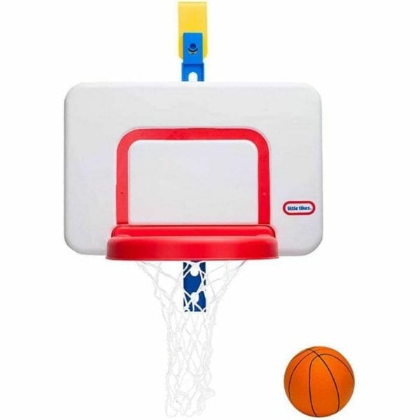 little tikes attach 'n play basketball set, original , white (2)
