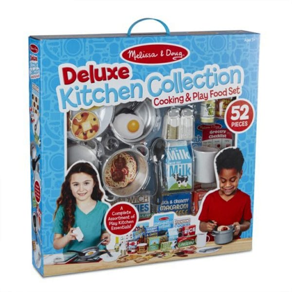 melissa & doug deluxe kitchen collection cooking & play food set 58 pieces (3)