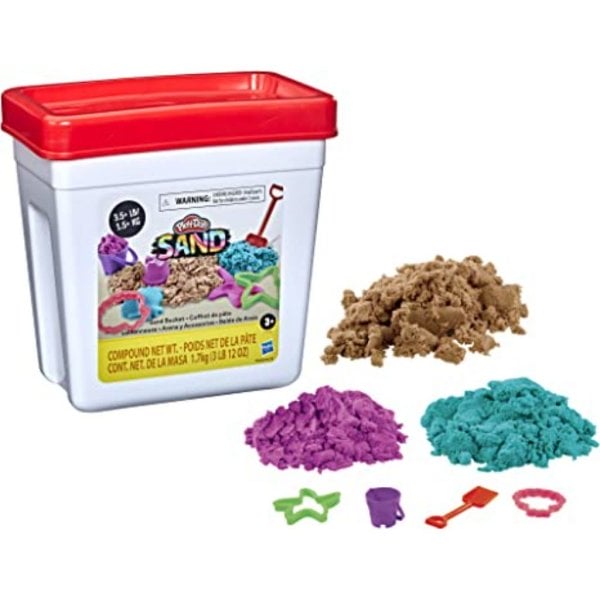 play doh sand bucket with 3.75 pounds of sand compound and 4 tools2